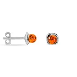Histoire D'Or Boucles D'oreilles Puces Argent Blanc Joude Ambre -Boucles d'oreilles pendantes Soldes Boutique FAOFBIY112 view1
