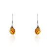 Histoire D'Or Boucles D'oreilles Pendantes Argent Blanc Lucina Ambre