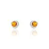 Histoire D'Or Boucles D'oreilles Argent Blanc Franjo Ambre