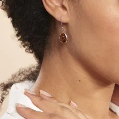 Histoire D'Or Boucles D'oreilles Pendantes Hilda Argent Blanc Ambre -Boucles d'oreilles pendantes Soldes Boutique FAOFBIY178 model1