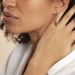 Histoire D'Or Boucles D'oreilles Pendantes Argent Blanc Abellia Ambre -Boucles d'oreilles pendantes Soldes Boutique FAOFBIY192 model0