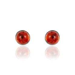 Histoire D'Or Boucles D'oreilles Puces Brunhild Argent Blanc Ambre