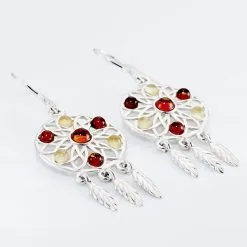 Histoire D'Or Boucles D'oreilles Argent Blanc Lorena Ambre -Boucles d'oreilles pendantes Soldes Boutique FAOFBIY198 view2