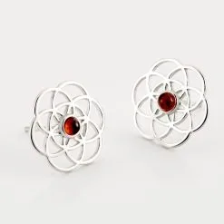 Histoire D'Or Boucles D'oreilles Puces Argent Blanc Aeson Ambre -Boucles d'oreilles pendantes Soldes Boutique FAOFBIY204 view2