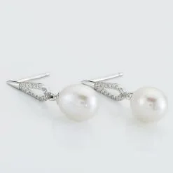 Histoire D'Or Boucles D'oreilles Pendantes Ludy Argent Perle De Culture Et Oxyde -Boucles d'oreilles pendantes Soldes Boutique FAOFBU2055 view2