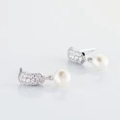 Histoire D'Or Boucles D'oreilles Pendantes Providence Argent Perle De Culture Oxyde -Boucles d'oreilles pendantes Soldes Boutique FAOFBU2091 view2