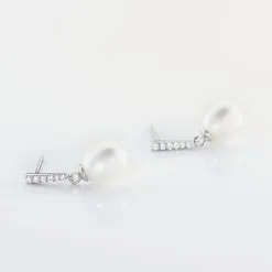 Histoire D'Or Boucles D'oreilles Pendantes Coria Argent Perle De Culture Et Oxyde -Boucles d'oreilles pendantes Soldes Boutique FAOFBU2099 view2