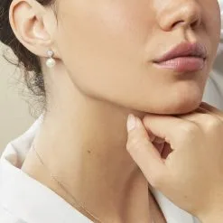 Histoire D'Or Boucles D'oreilles Pendantes Shirine Argent Perle De Culture Et Oxyde -Boucles d'oreilles pendantes Soldes Boutique FAOFBU2131 model0