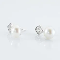 Histoire D'Or Boucles D'oreilles Pendantes Shirine Argent Perle De Culture Et Oxyde -Boucles d'oreilles pendantes Soldes Boutique FAOFBU2131 view2