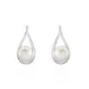 Histoire D'Or Boucles D'oreilles Pendantes Loren Argent Blanc Perle De Culture