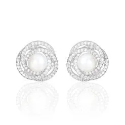 Histoire D'Or Boucles D'oreilles Pendantes Rosalina Argent Perle Culture Et Oxyde
