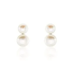 Histoire D'Or Boucles D'oreilles Clips Argent Blanc Viano Perles Oxydes