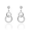 Histoire D'Or Boucles D'oreilles Pendantes Anjeza Argent Blanc