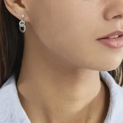 Histoire D'Or Boucles D'oreilles Pendantes Anjeza Argent Blanc -Boucles d'oreilles pendantes Soldes Boutique FAOFBW0014 model0