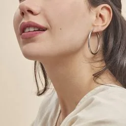 Histoire D'Or Créoles Argent Blanc Anne -Boucles d'oreilles pendantes Soldes Boutique FAOFBW0099 model0