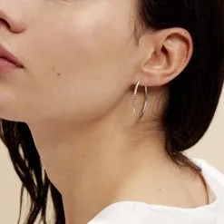 Histoire D'Or Créoles Argent Blanc Agathe -Boucles d'oreilles pendantes Soldes Boutique FAOFBW00C5 model1