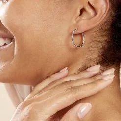 Histoire D'Or Créoles Argent Blanc Olympia 11 Histoire D'Or Créoles Argent Blanc Olympia -Boucles d'oreilles pendantes Soldes Boutique FAOFBW00CB model1