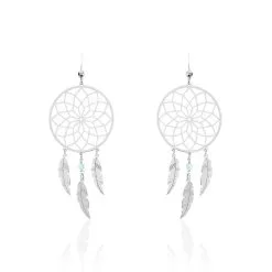 Histoire D'Or Boucles D'oreilles Pendantes Misalie Argent Blanc