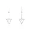 Histoire D'Or Boucles D'oreilles Pendantes Fidela Argent Blanc