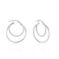 Histoire D'Or Créoles Argent Blanc Marjorie