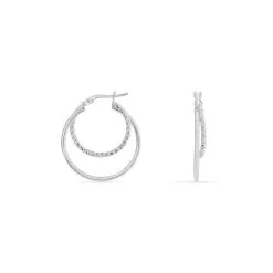 Histoire D'Or Créoles Argent Blanc Marjorie -Boucles d'oreilles pendantes Soldes Boutique FAOFBW00KS view2