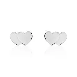 Histoire D'Or Boucles D'oreilles Puces Collinette Argent Blanc