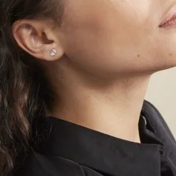 Histoire D'Or Boucles D'oreilles Puces Collinette Argent Blanc -Boucles d'oreilles pendantes Soldes Boutique FAOFBW00MV model0