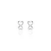 Histoire D'Or Boucles D'oreilles Puces Cony Argent Blanc