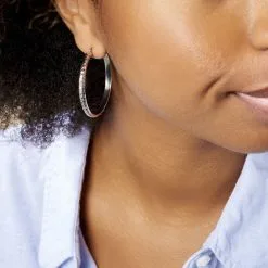 Histoire D'Or Créoles Argent Blanc Esmee -Boucles d'oreilles pendantes Soldes Boutique FAOFBW00NG model1