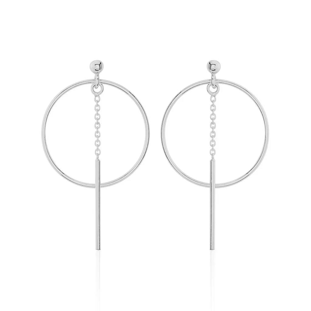 Histoire D'Or Boucles D'oreilles Pendantes Enissa Argent Blanc 2 Histoire D'Or Boucles D'oreilles Pendantes Enissa Argent Blanc – Image 2