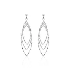 Histoire D'Or Boucles D'oreilles Pendantes Shiny Argent Blanc