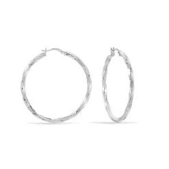 Histoire D'Or Créoles Argent Blanc Diane -Boucles d'oreilles pendantes Soldes Boutique FAOFBW00UB view2