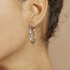 Histoire D'Or Créoles Argent Blanc Diane -Boucles d'oreilles pendantes Soldes Boutique FAOFBW00UD model1