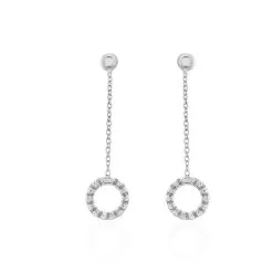 Histoire D'Or Boucles D'oreilles Pendantes Peytone Argent Blanc