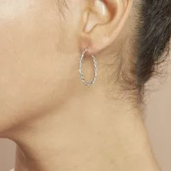 Histoire D'Or Créoles Argent Blanc Abie -Boucles d'oreilles pendantes Soldes Boutique FAOFBW00Y8 model1