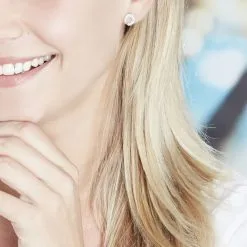 Histoire D'Or Boucles D'oreilles Puces Vaea Argent Blanc -Boucles d'oreilles pendantes Soldes Boutique FAOFBW00Z2 model0