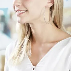 Histoire D'Or Créoles Argent Blanc Agathe -Boucles d'oreilles pendantes Soldes Boutique FAOFBW00ZO model0