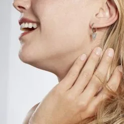 Histoire D'Or Creoles Elvyn Argent Blanc -Boucles d'oreilles pendantes Soldes Boutique FAOFBW011L model0