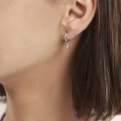 Histoire D'Or Créoles Argent Blanc Shelia -Boucles d'oreilles pendantes Soldes Boutique FAOFBW014Y model0