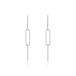 Histoire D'Or Boucles D'oreilles Pendantes Chiarina Argent Blanc