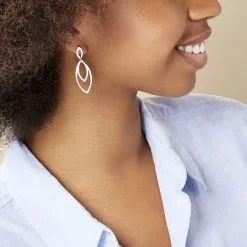 Histoire D'Or Boucles D'oreilles Pendantes Toupie Argent Blanc -Boucles d'oreilles pendantes Soldes Boutique FAOFBW0752 model0