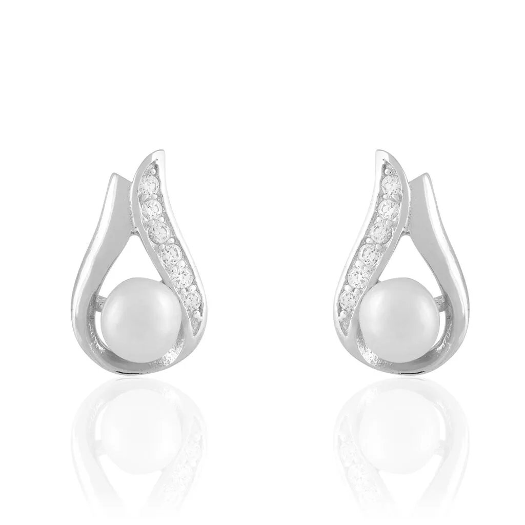 Histoire D'Or Boucles D'oreilles Puces Marie-magdeleine Argent Perle D'imitation 1 Histoire D'Or Boucles D'oreilles Puces Marie-magdeleine Argent Perle D'imitation
