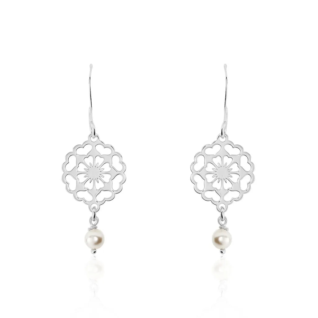 Histoire D'Or Boucles D'oreilles Pendantes Enaelle Argent Blanc Perle D'imitation 1 Histoire D'Or Boucles D'oreilles Pendantes Enaelle Argent Blanc Perle D'imitation