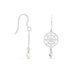 Histoire D'Or Boucles D'oreilles Pendantes Enaelle Argent Blanc Perle D'imitation 3 Histoire D'Or Boucles D'oreilles Pendantes Enaelle Argent Blanc Perle D'imitation -Boucles d'oreilles pendantes Soldes Boutique FAOFBX2130 view1