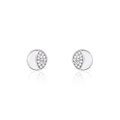 Histoire D'Or Boucles D'oreilles Puces Argent Blanc Haile Oxydes De Zirconium