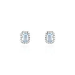 Histoire D'Or Boucles D'oreilles Puces Aladin Argent Blanc Oxyde De Zirconium