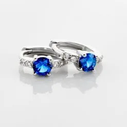 Histoire D'Or Créoles Argent Blanc Gregh Oxydes De Zirconium -Boucles d'oreilles pendantes Soldes Boutique FAOFBZB190 view2