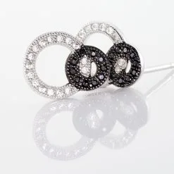Histoire D'Or Boucles D'oreilles Puces Diana Argent Blanc Oxyde De Zirconium -Boucles d'oreilles pendantes Soldes Boutique FAOFBZD534 view2