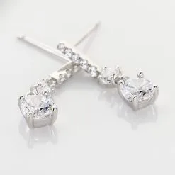 Histoire D'Or Boucles D'oreilles Pendantes Corianne Argent Blanc Oxyde De Zirconium -Boucles d'oreilles pendantes Soldes Boutique FAOFBZW06K view2