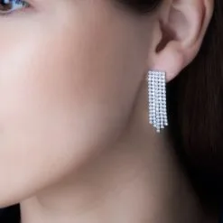 Histoire D'Or Boucles D'oreilles Pendantes Clavie Argent Blanc Oxyde De Zirconium -Boucles d'oreilles pendantes Soldes Boutique FAOFBZW0EO model0